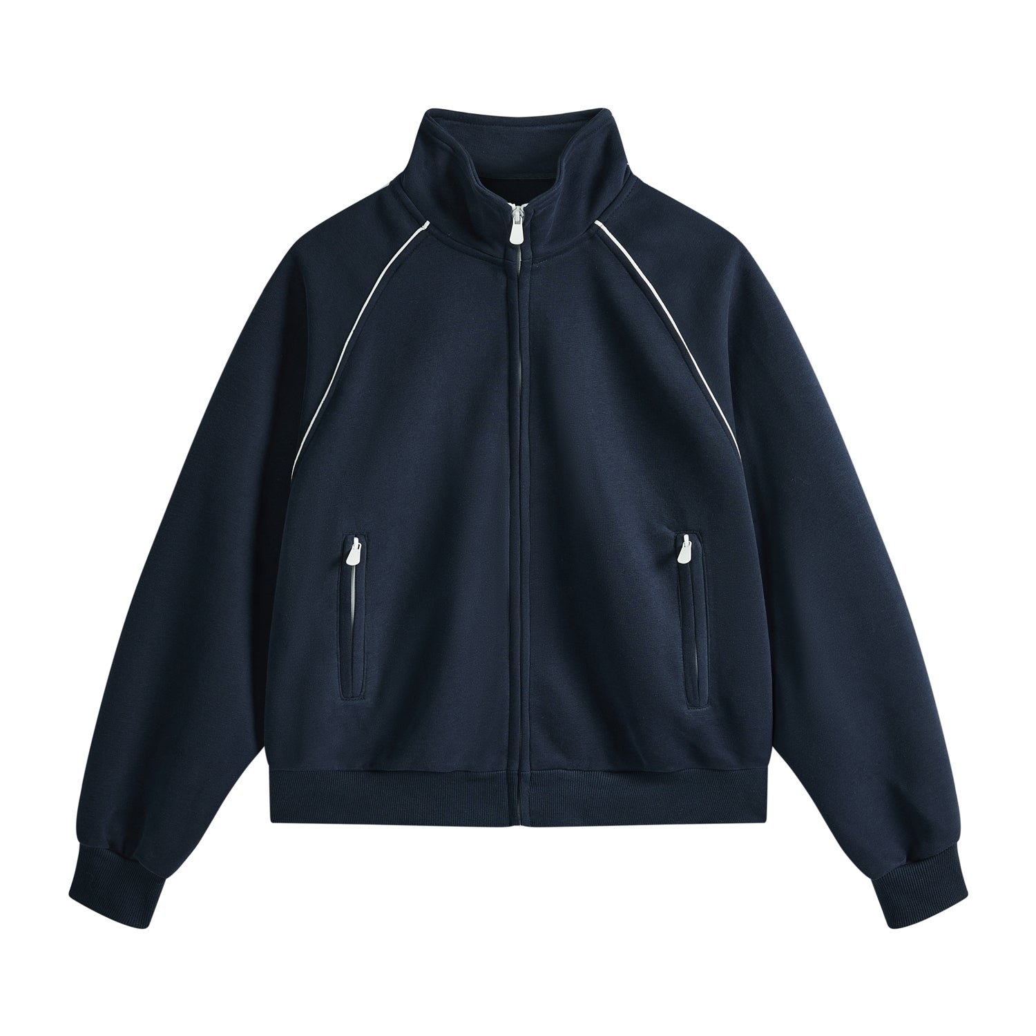 Stand Collar Zip Up Casual Sports Jacket