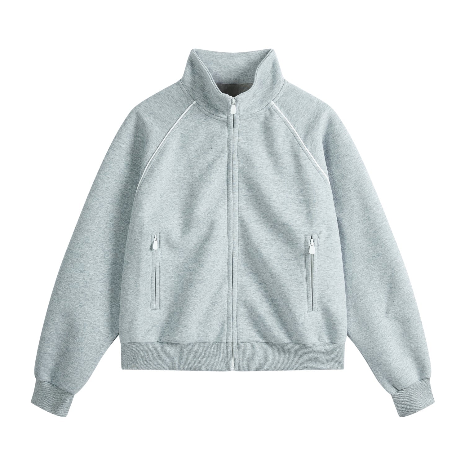 Stand Collar Zip Up Casual Sports Jacket