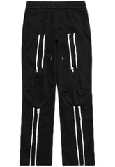 Black Street-Vibe Zipper Trousers