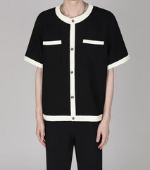 Chic Cardigan Short Sleeve T-Shirt