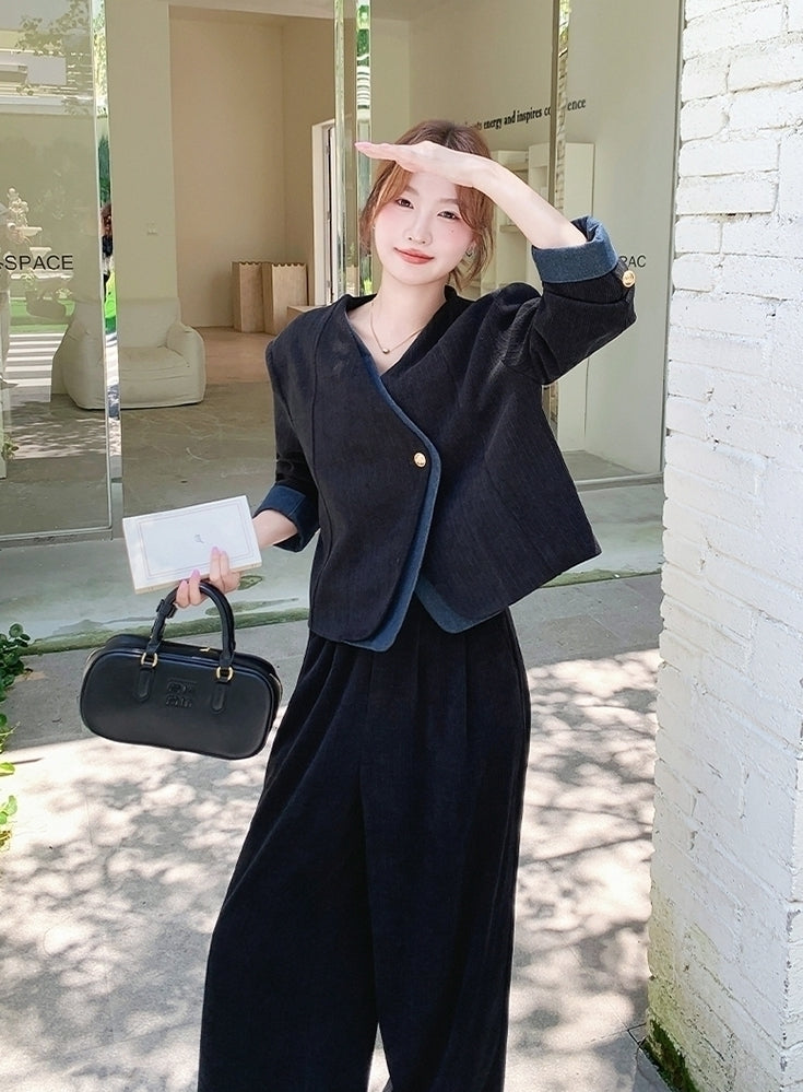 Chic Casual Wide Leg Pants Outfit Set