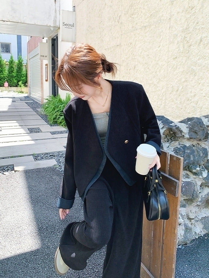Chic Casual Wide Leg Pants Outfit Set