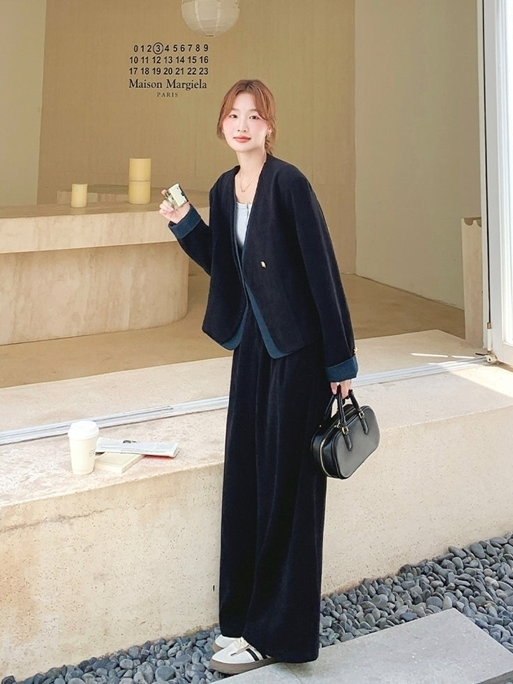 Chic Casual Wide Leg Pants Outfit Set