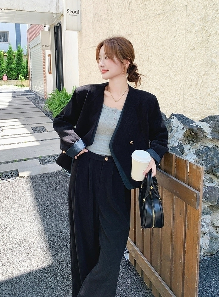 Chic Casual Wide Leg Pants Outfit Set