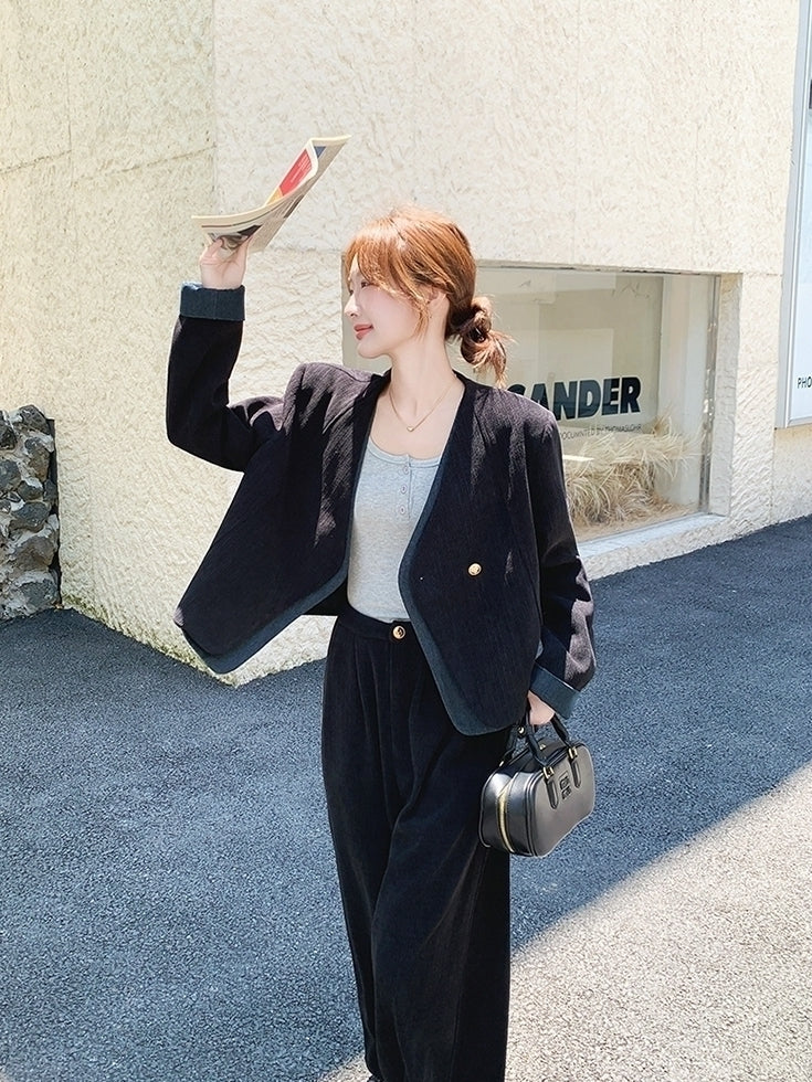 Chic Casual Wide Leg Pants Outfit Set