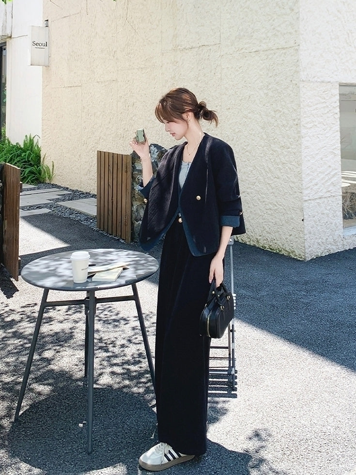 Chic Casual Wide Leg Pants Outfit Set