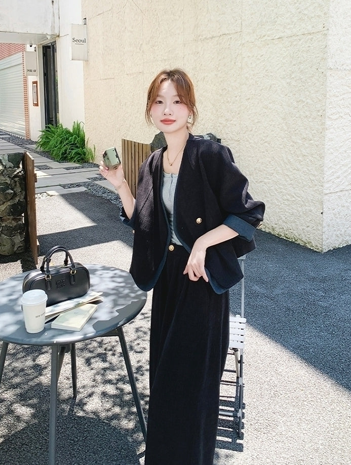 Chic Casual Wide Leg Pants Outfit Set