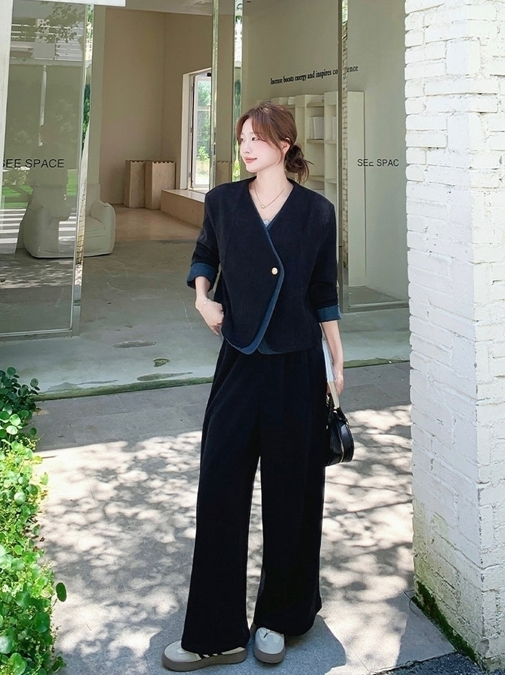 Chic Casual Wide Leg Pants Outfit Set