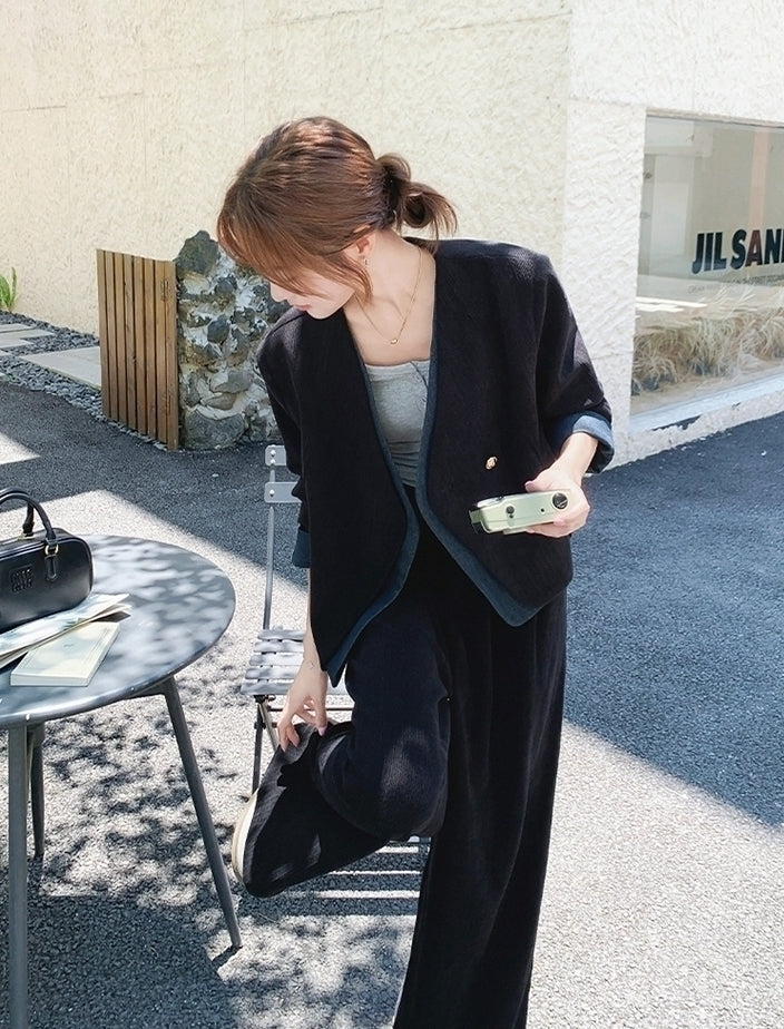 Chic Casual Wide Leg Pants Outfit Set