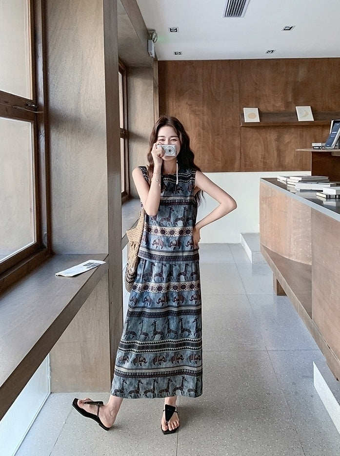 Chic Fashion Set Elegant Top And Skirt