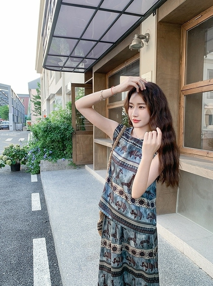 Chic Fashion Set Elegant Top And Skirt