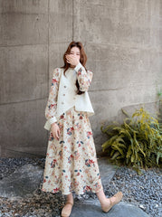 Chic French Style Irregular Top Skirt Set