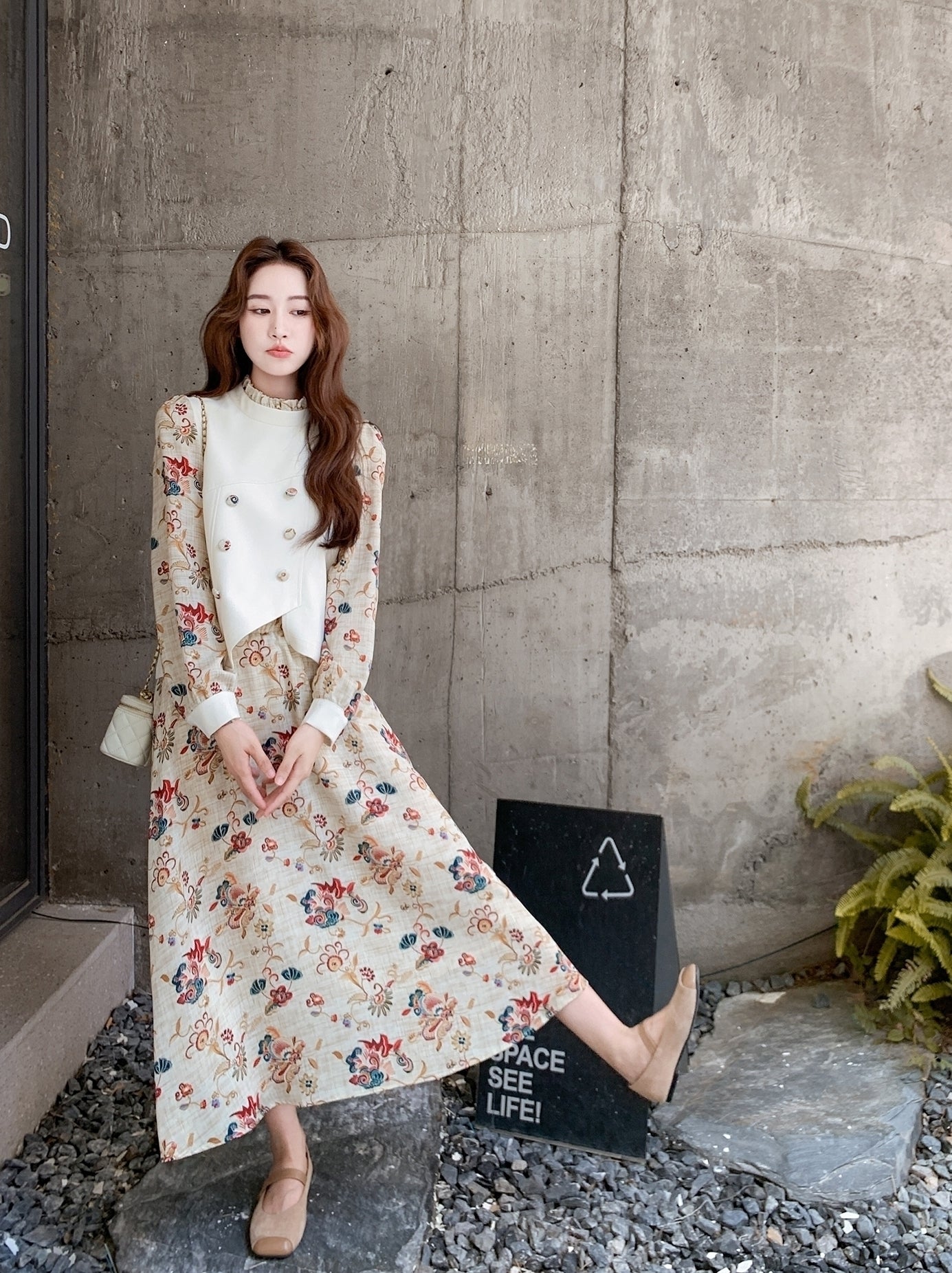 Chic French Style Irregular Top Skirt Set