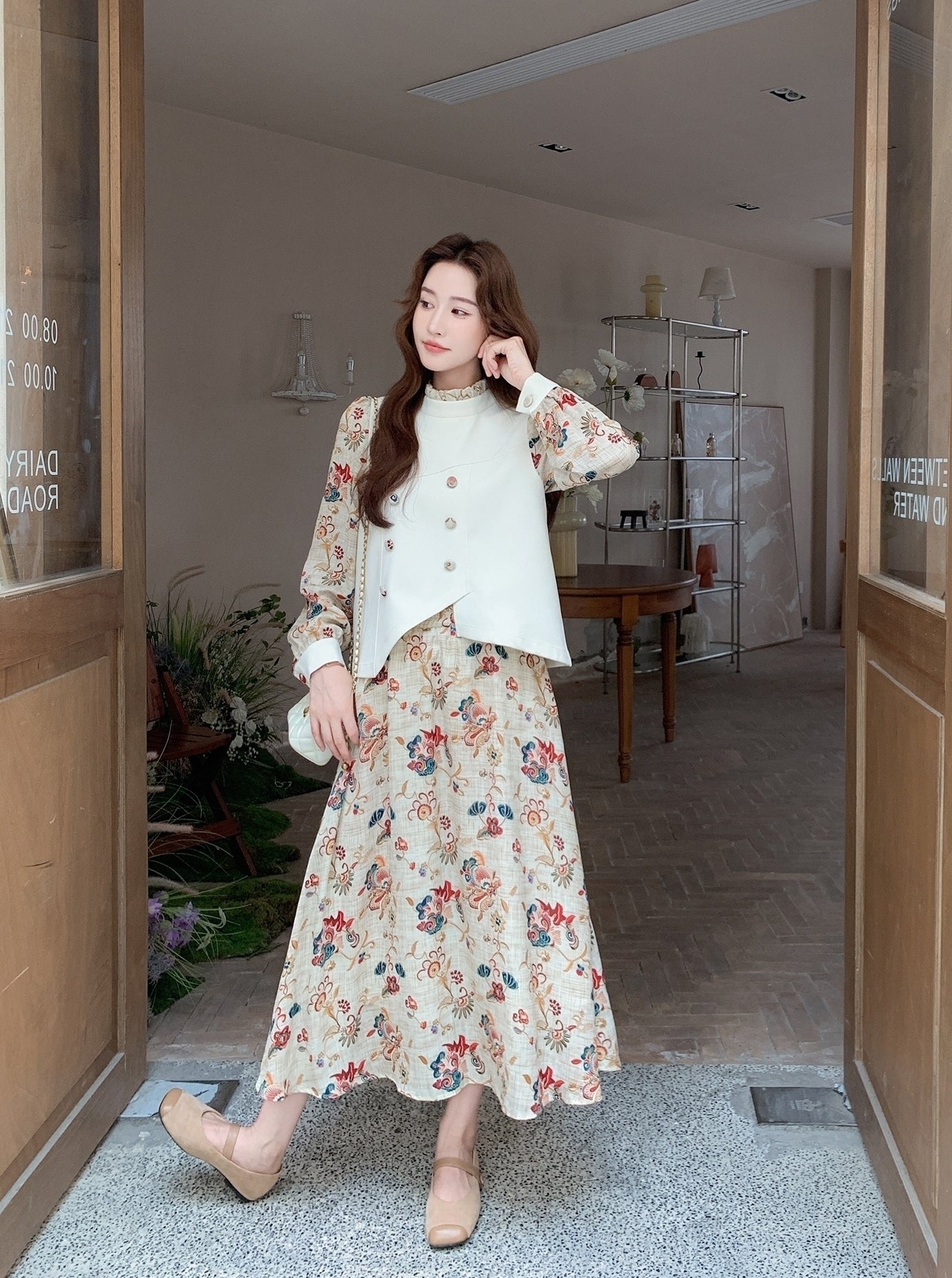 Chic French Style Irregular Top Skirt Set