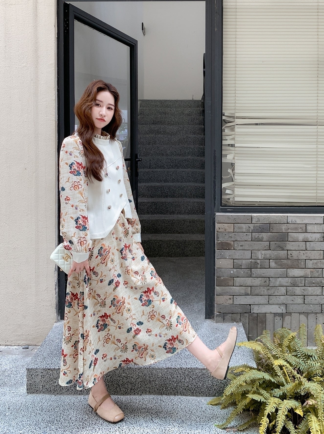 Chic French Style Irregular Top Skirt Set