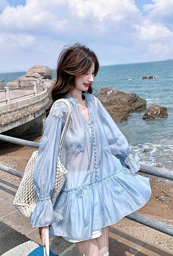 Chic French Style Shirt And Shorts Set