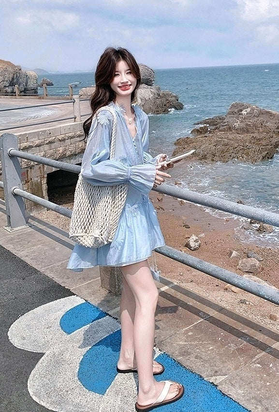 Chic French Style Shirt And Shorts Set
