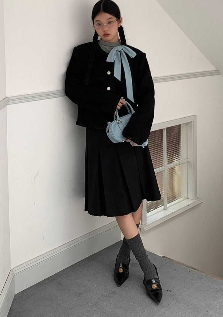 Chic High Neck Knit Long Sleeve Top