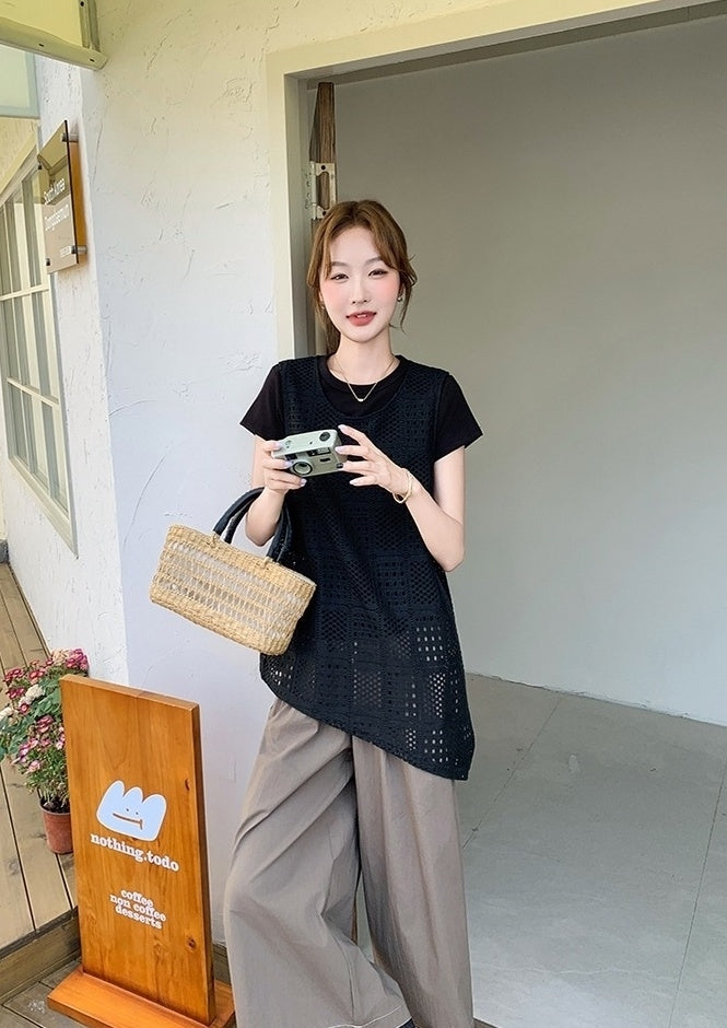 Chic Hollow Out Fashion Cover Up Pants Set