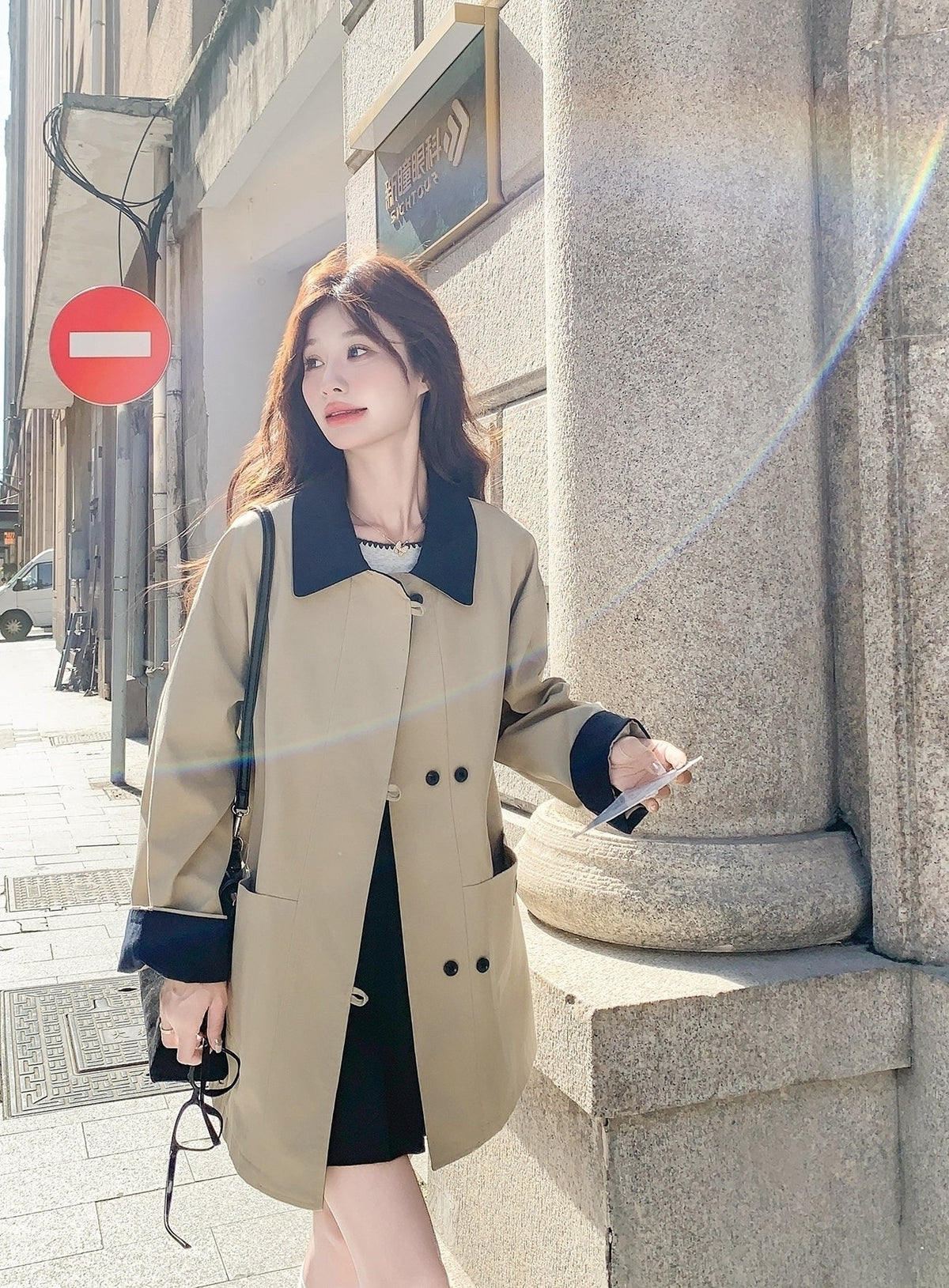 Chic Mid Length Casual Lapel Trench Coat
