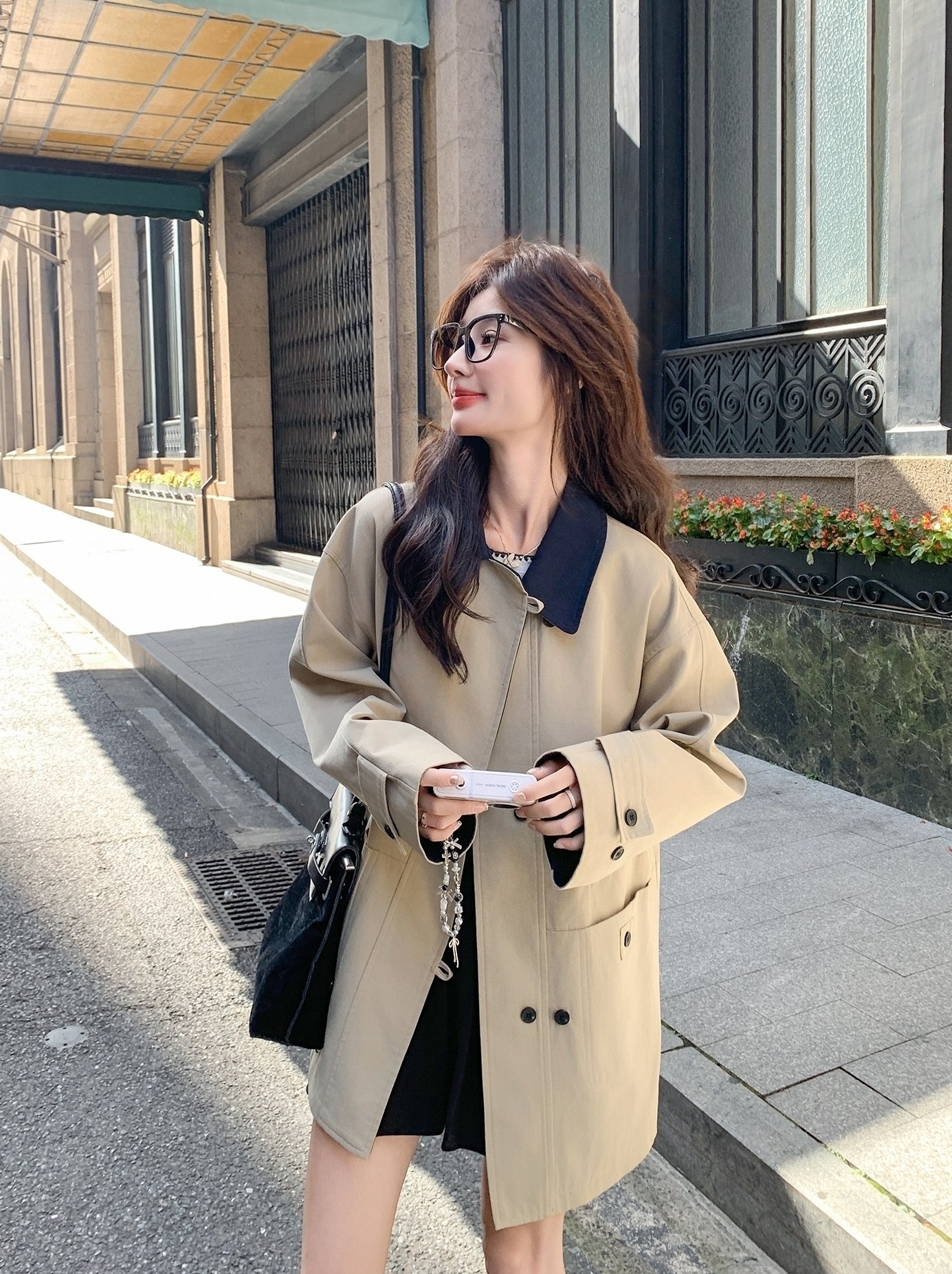 Chic Mid Length Casual Lapel Trench Coat