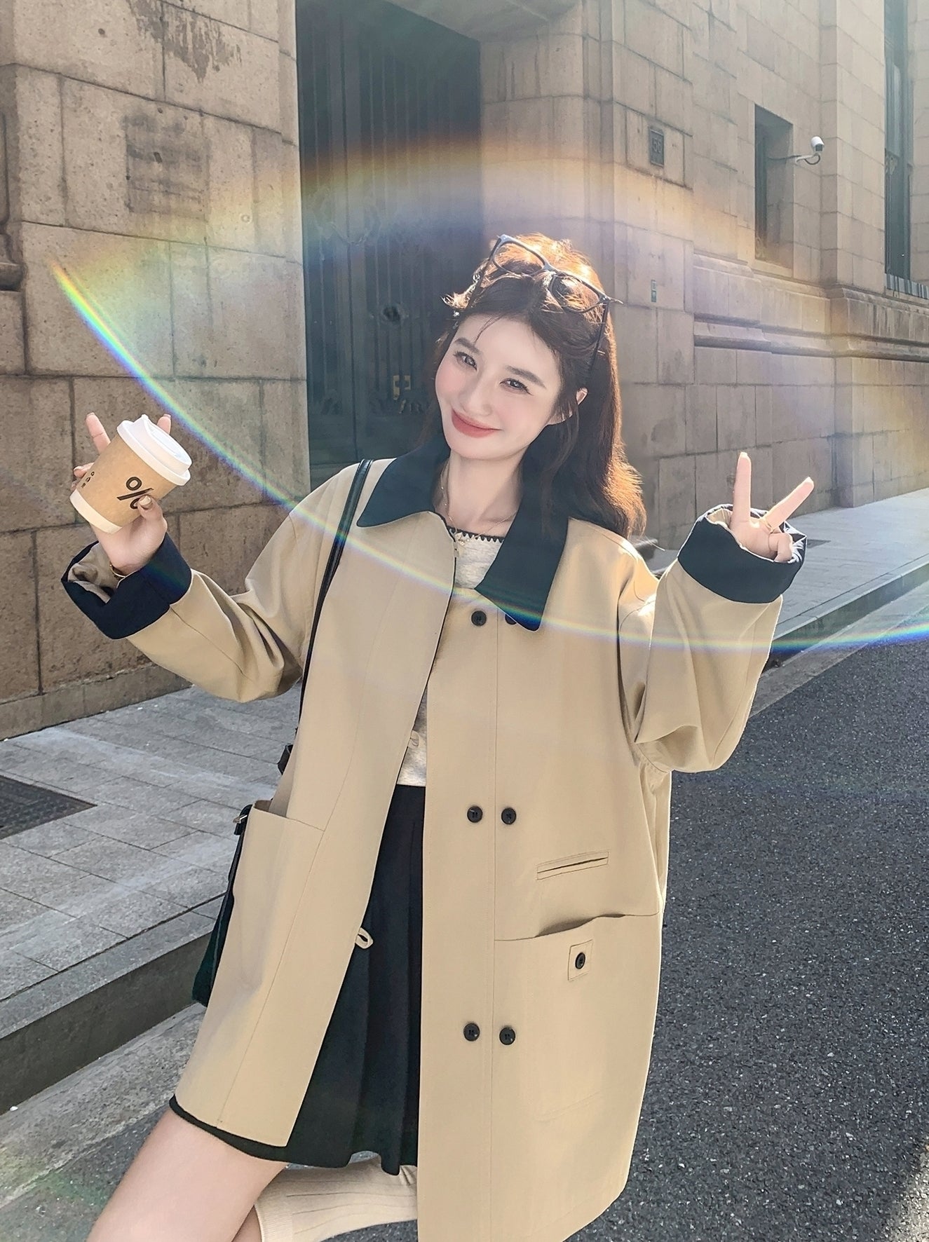 Chic Mid Length Casual Lapel Trench Coat