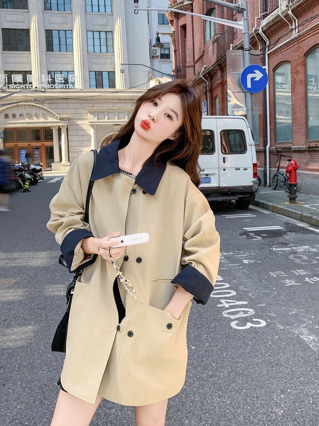 Chic Mid Length Casual Lapel Trench Coat
