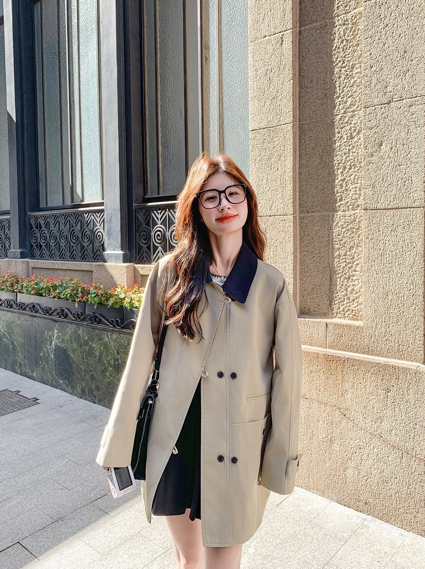 Chic Mid Length Casual Lapel Trench Coat