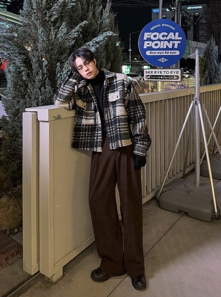 Chic Plaid Commuter Style Jacket