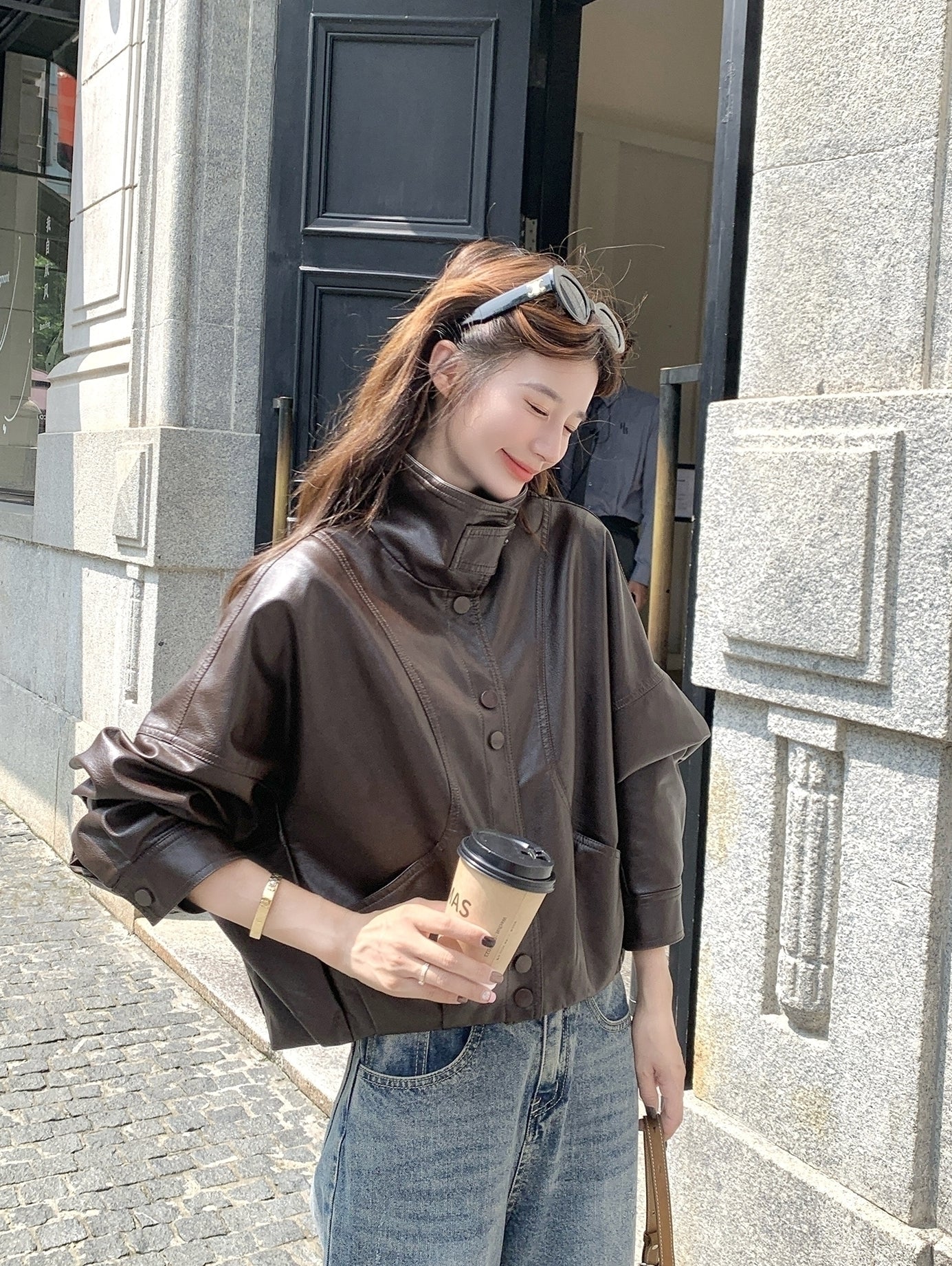 Chic Retro Pu Leather Slim Fit Jacket