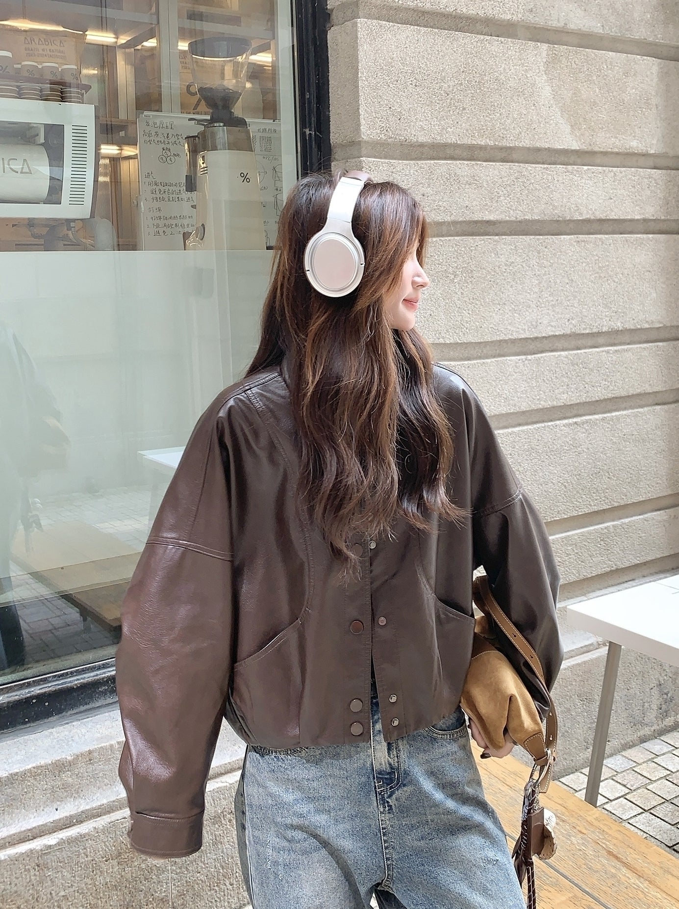 Chic Retro Pu Leather Slim Fit Jacket