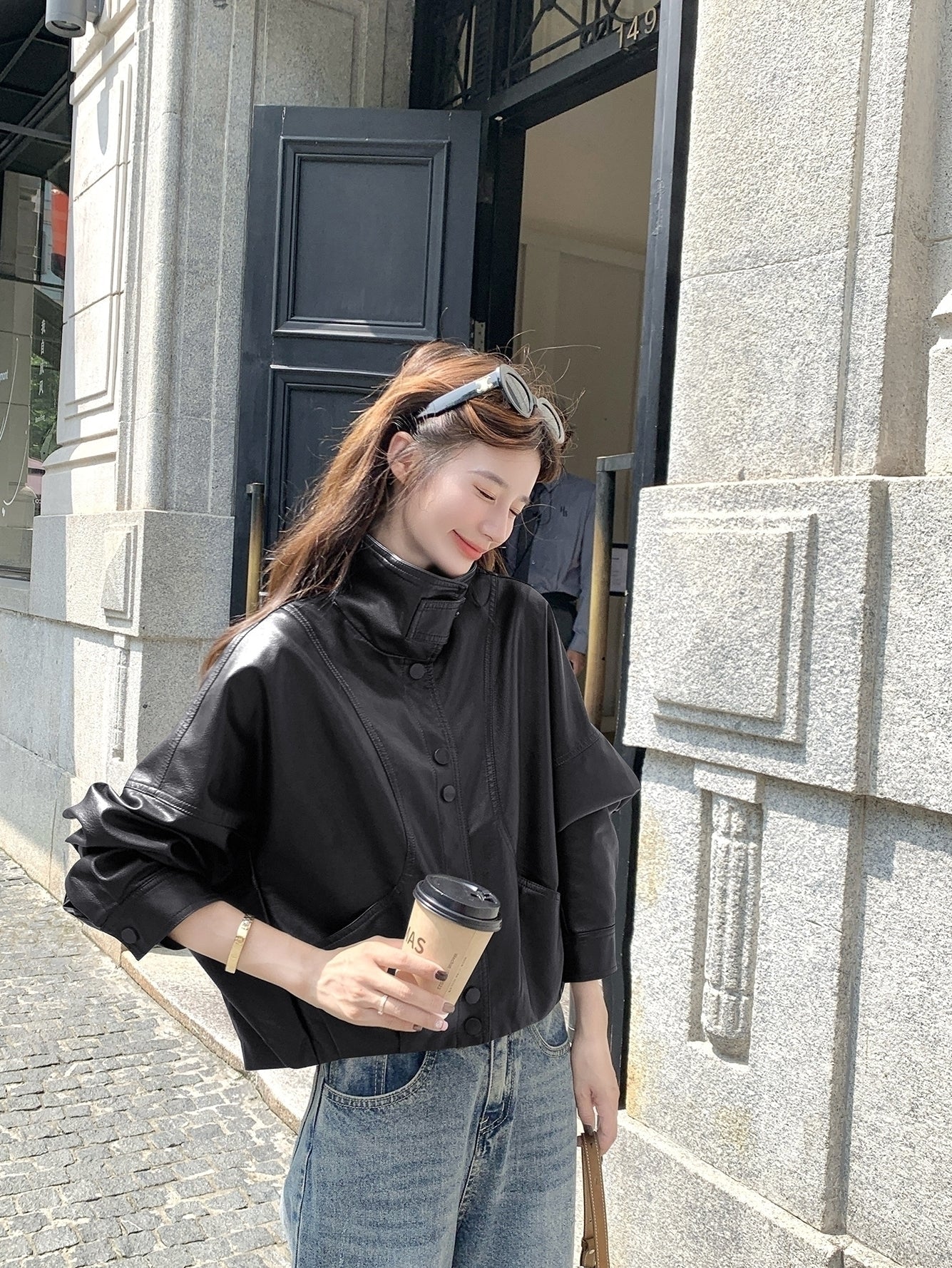 Chic Retro Pu Leather Slim Fit Jacket