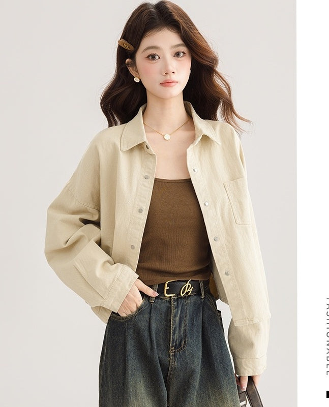 Chic Short Denim Jacket For Spring And Fall