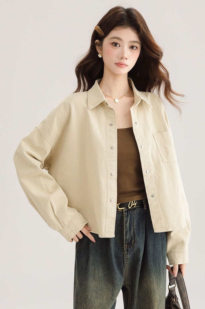 Chic Short Denim Jacket For Spring And Fall
