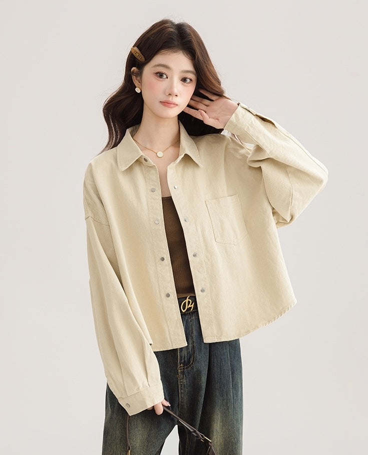 Chic Short Denim Jacket For Spring And Fall