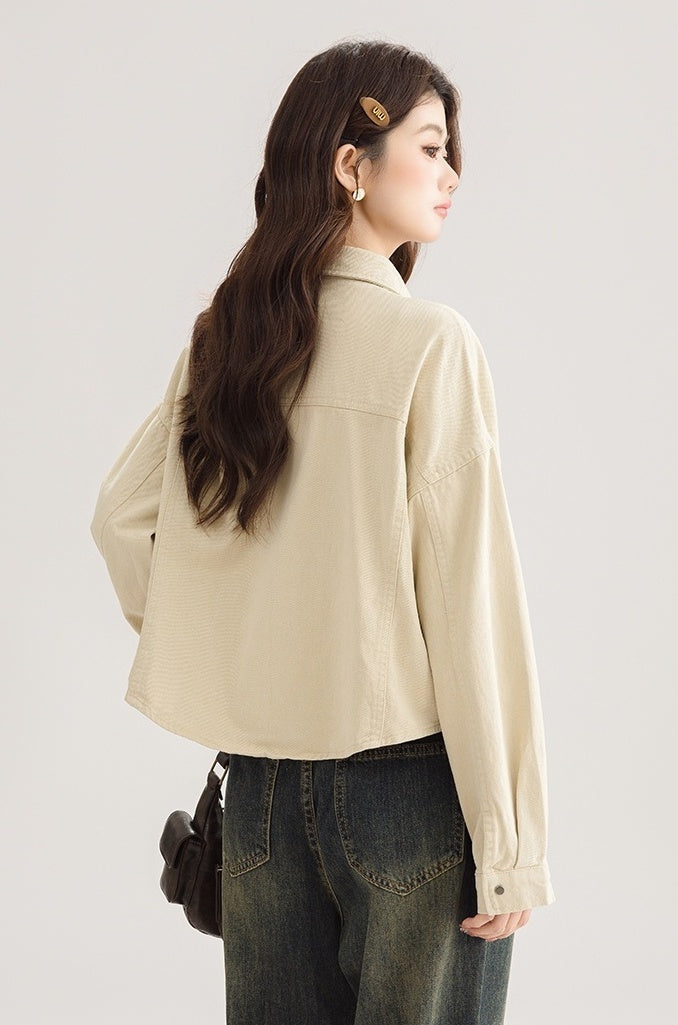 Chic Short Denim Jacket For Spring And Fall