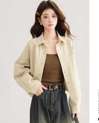 Chic Short Denim Jacket For Spring And Fall