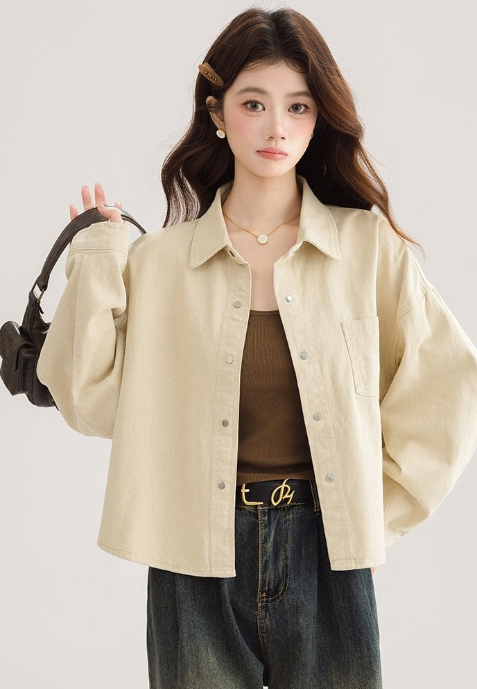 Chic Short Denim Jacket For Spring And Fall