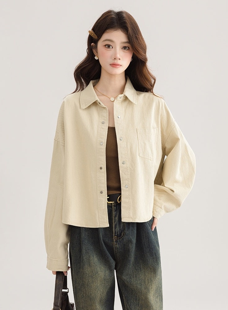 Chic Short Denim Jacket For Spring And Fall