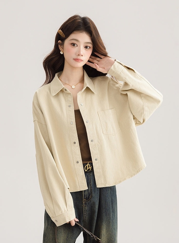 Chic Short Denim Jacket For Spring And Fall