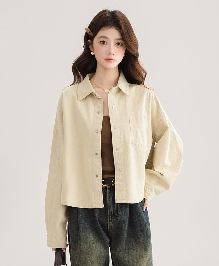 Chic Short Denim Jacket For Spring And Fall