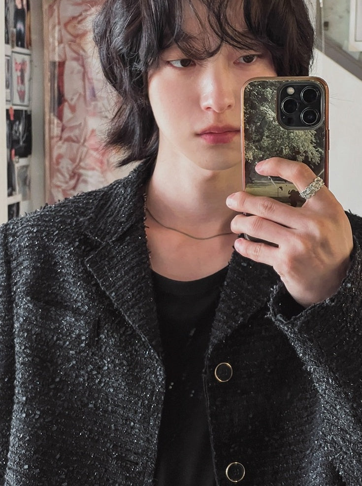 Chic Short Jacket With Blazer Collar