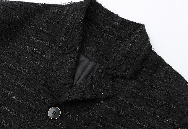 Chic Short Jacket With Blazer Collar