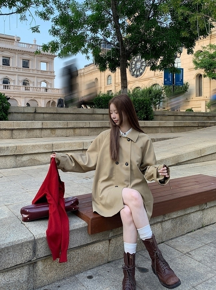 Chic Short Trench Coat Classic Autumn Outerwear