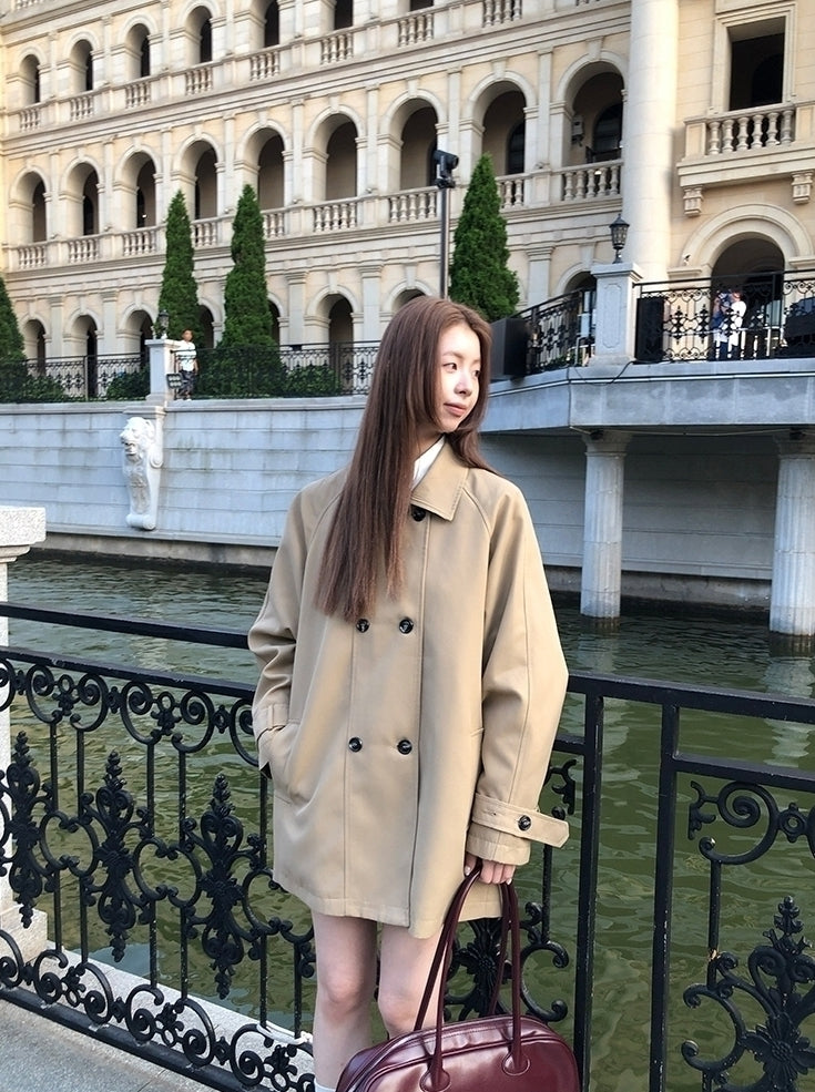 Chic Short Trench Coat Classic Autumn Outerwear