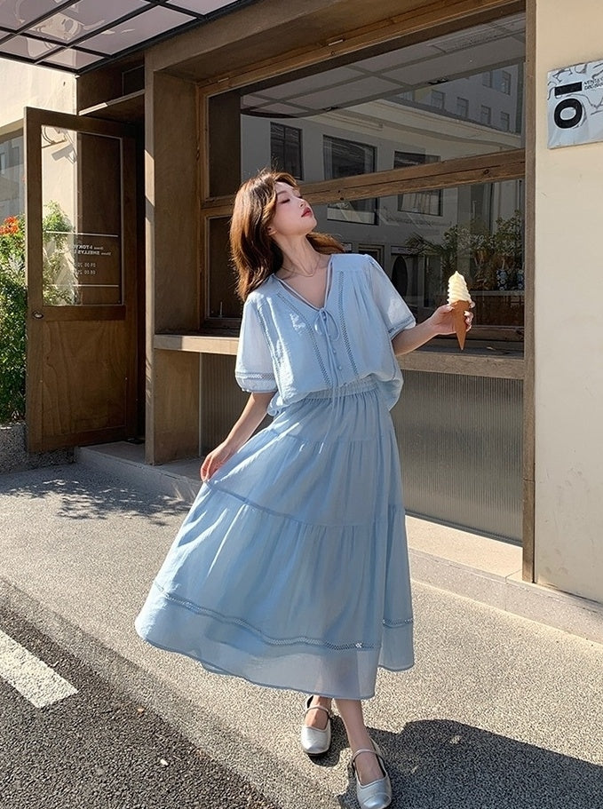 Chic Stylish Relaxed Shirt And Skirt Set
