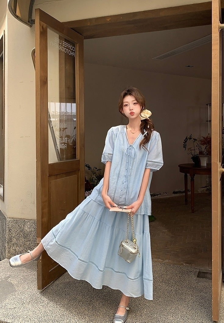 Chic Stylish Relaxed Shirt And Skirt Set