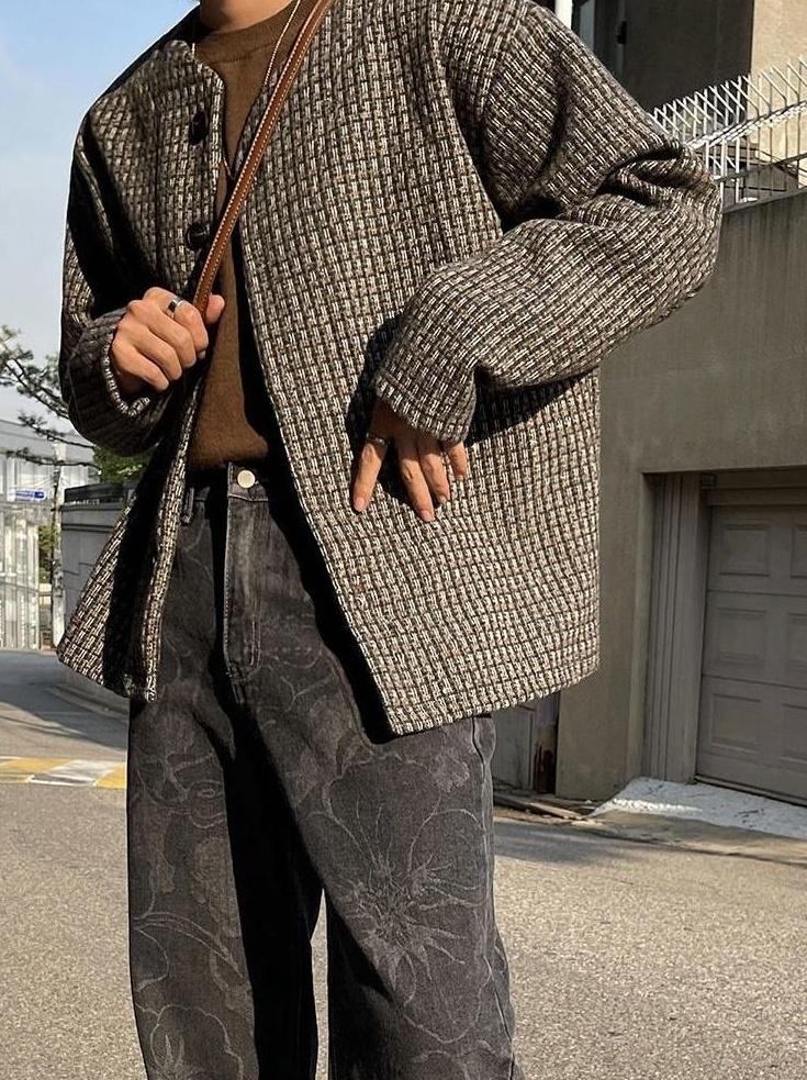 Chic Weave Plaid Jacket