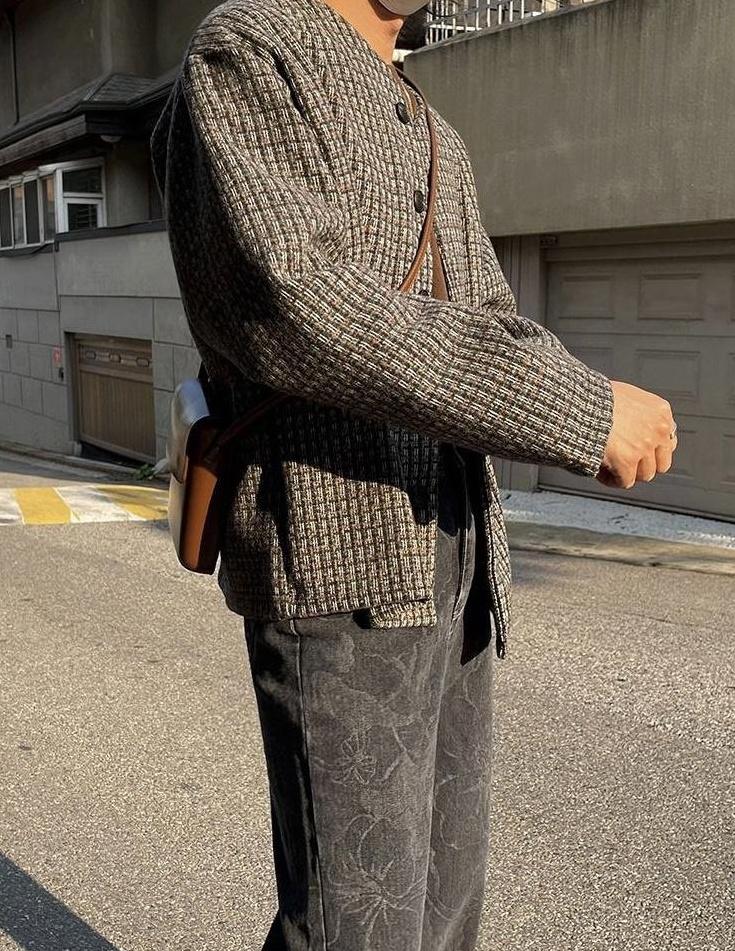 Chic Weave Plaid Jacket