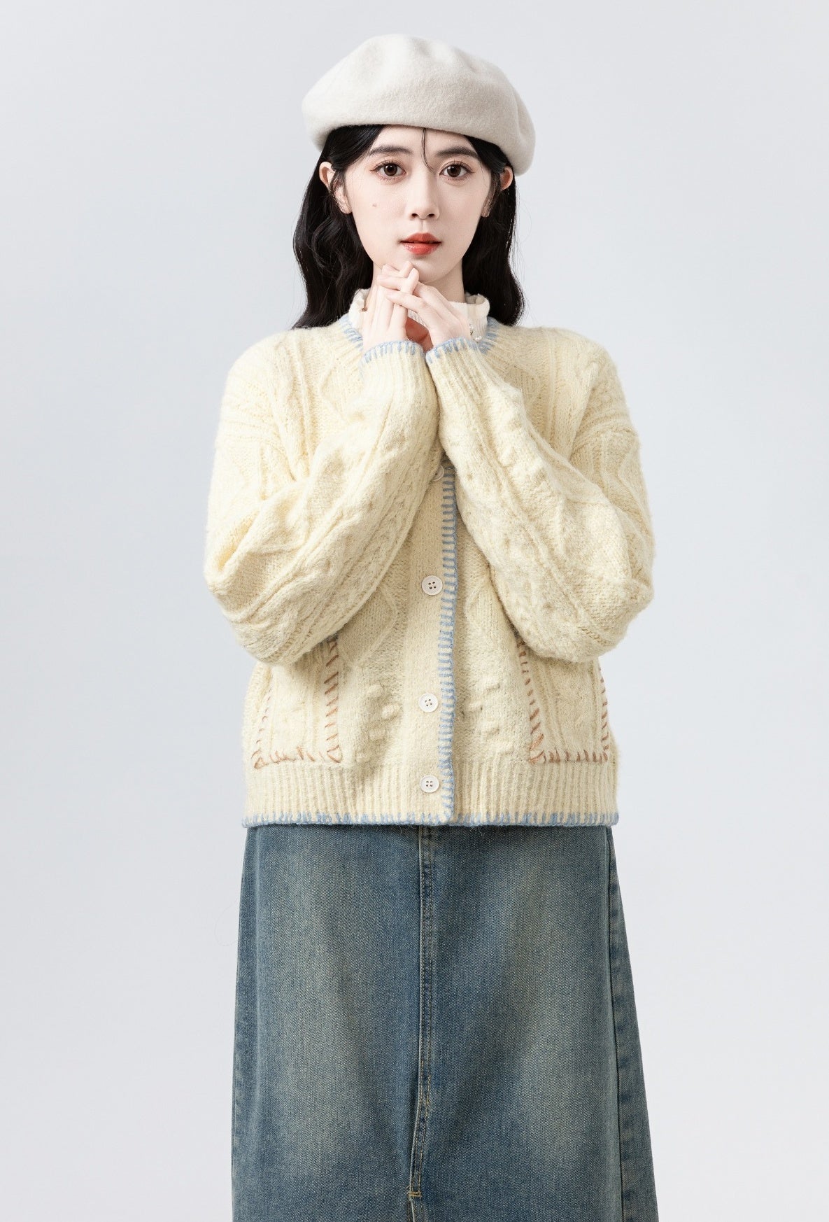 Chunky Knit Cable Cardigan Sweater
